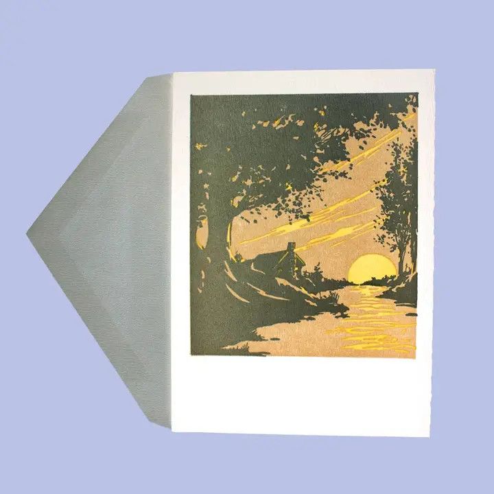 River Cabin Letterpress Card