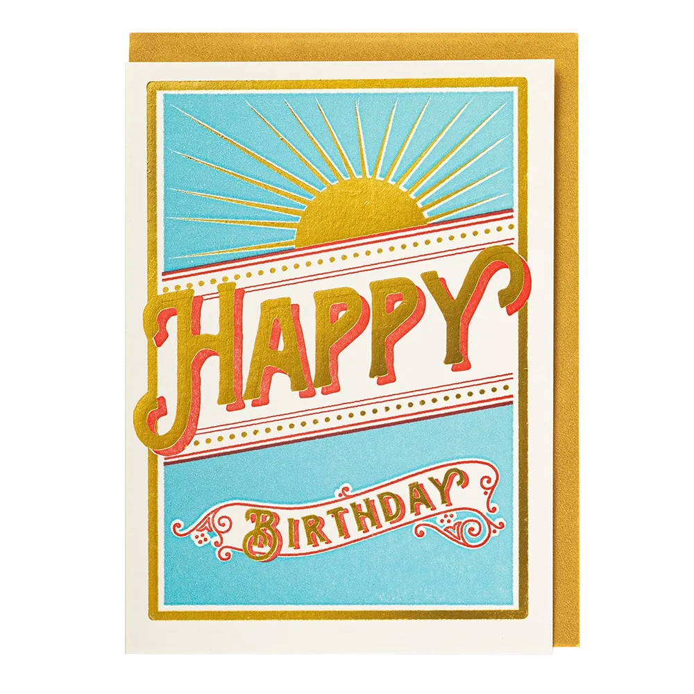 Sunshine Birthday Gold Foil Card