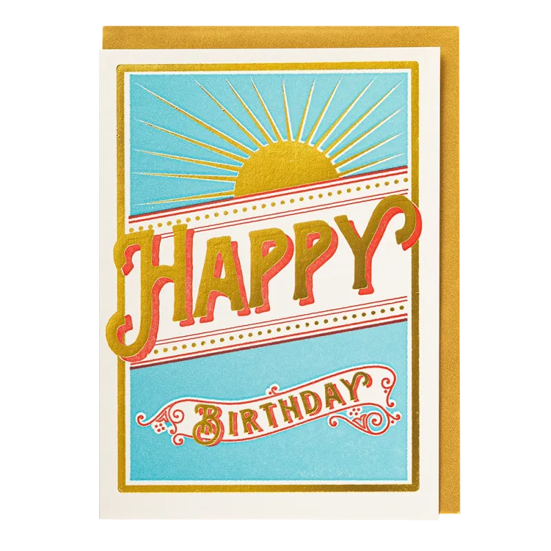 Sunshine Birthday Gold Foil Card