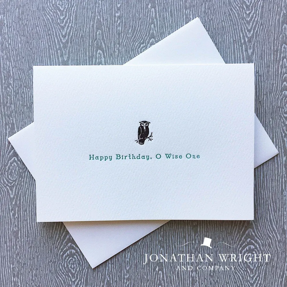 Wise One Letterpress Birthday Card