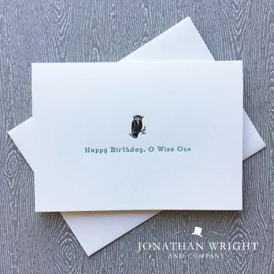 Wise One Letterpress Birthday Card