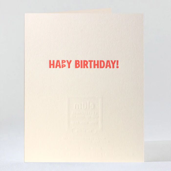 Older Wiser Finer Letterpress Birthday Card