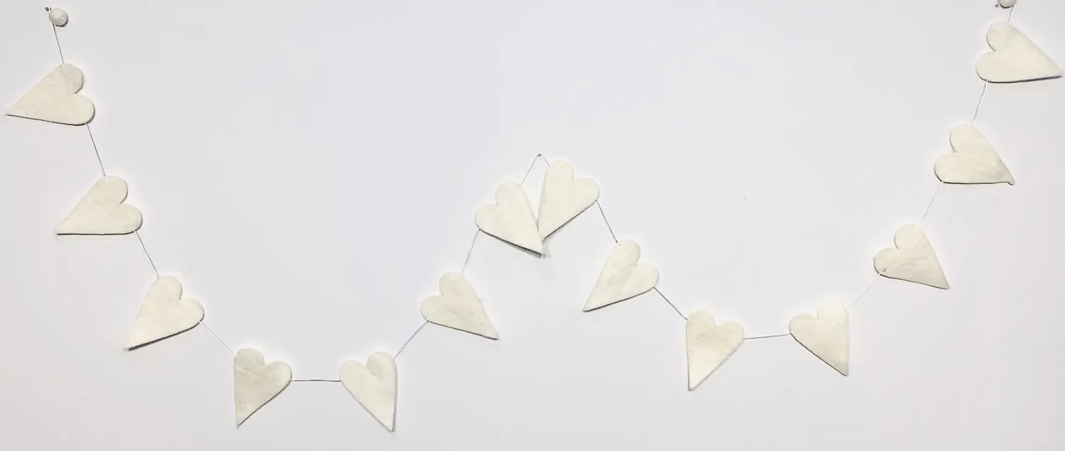 Cream Heart Felt Garland