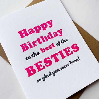 Bestie Letterpress Birthday Card