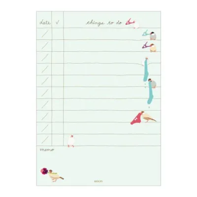 Midori To Do Memo Pad - Bird