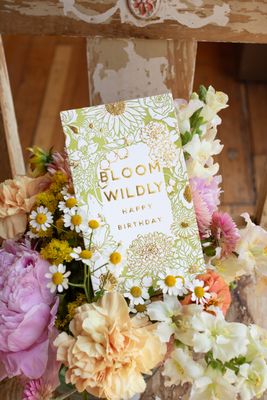 Birthday Notes in Bloom Letterpress Greeting Card