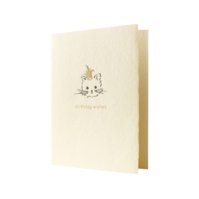 Birthday Wishes Adorable Animal Handmade Paper Letterpress Card