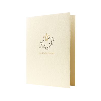 Birthday Kisses Adorable Animal Handmade Paper Letterpress Card