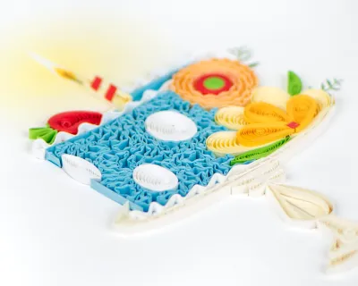Whimsical Birthday Cake Quilling Card