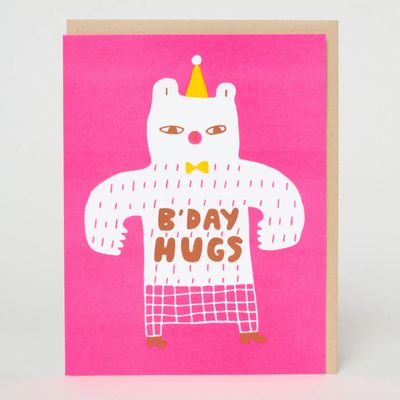 Birthday Bear Hugs Letterpress Card
