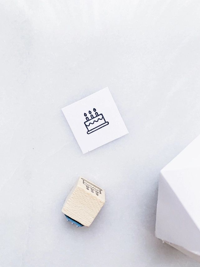 Birthday Cake Rubber Stamp