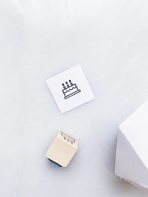 Birthday Cake Rubber Stamp