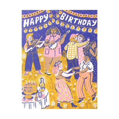 Birthday Dance Letterpress Card