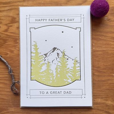 Father's Day Mt Hood Letterpress Card