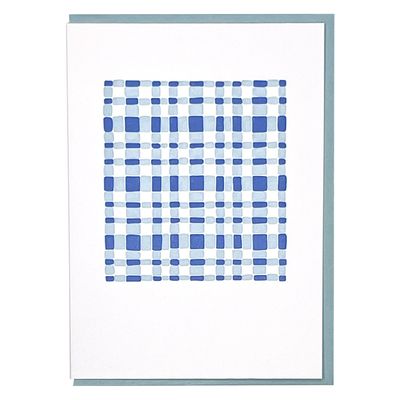 Blue Quilt Letterpress Greeting Card
