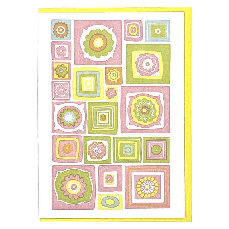 Color Quilt Letterpress Greeting Card