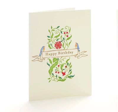 Robins Happy Birthday Letterpress Card