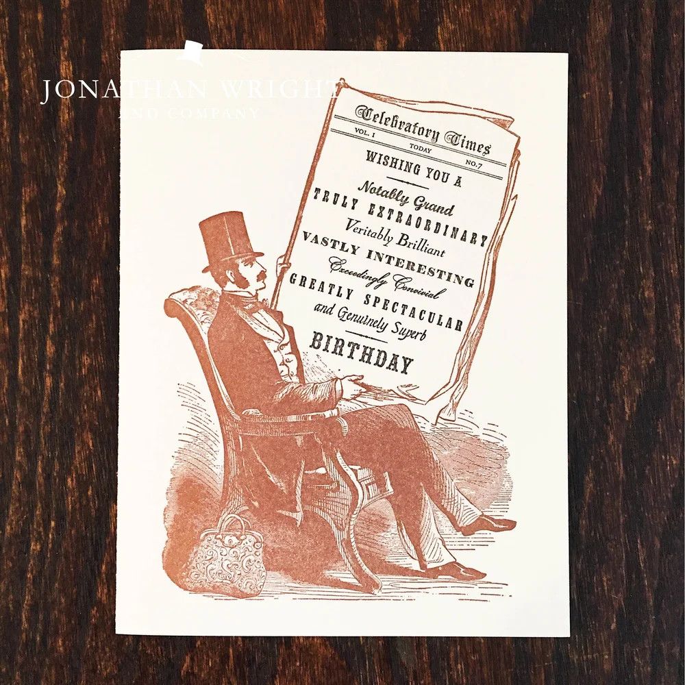 Gentleman's Letterpress Birthday Card