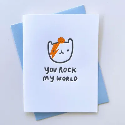 Rock My World Letterpress Card
