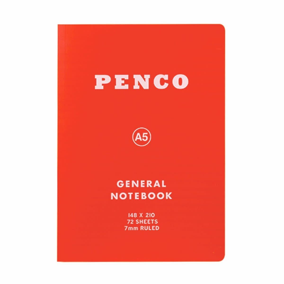 Penco Soft PP Notebook Ruled A5 Red