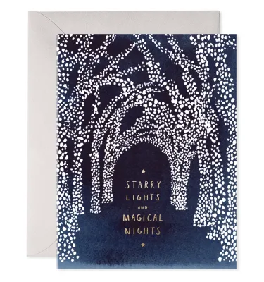 E. Frances Paper Starry Lights Holiday Cards (box of 6)