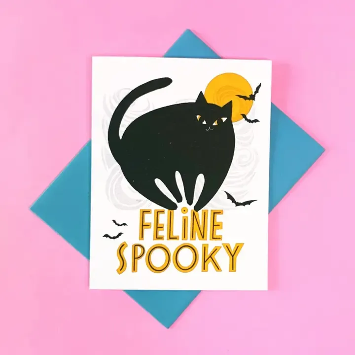 Feline Spooky Halloween Cat Card