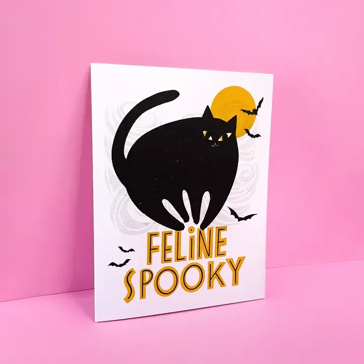 Feline Spooky Halloween Cat Card