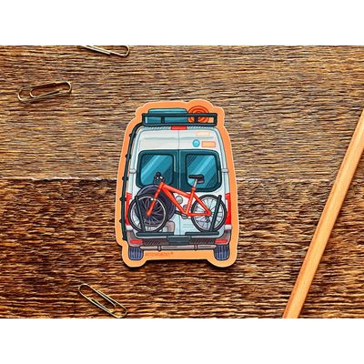 Van with Bike Sticker