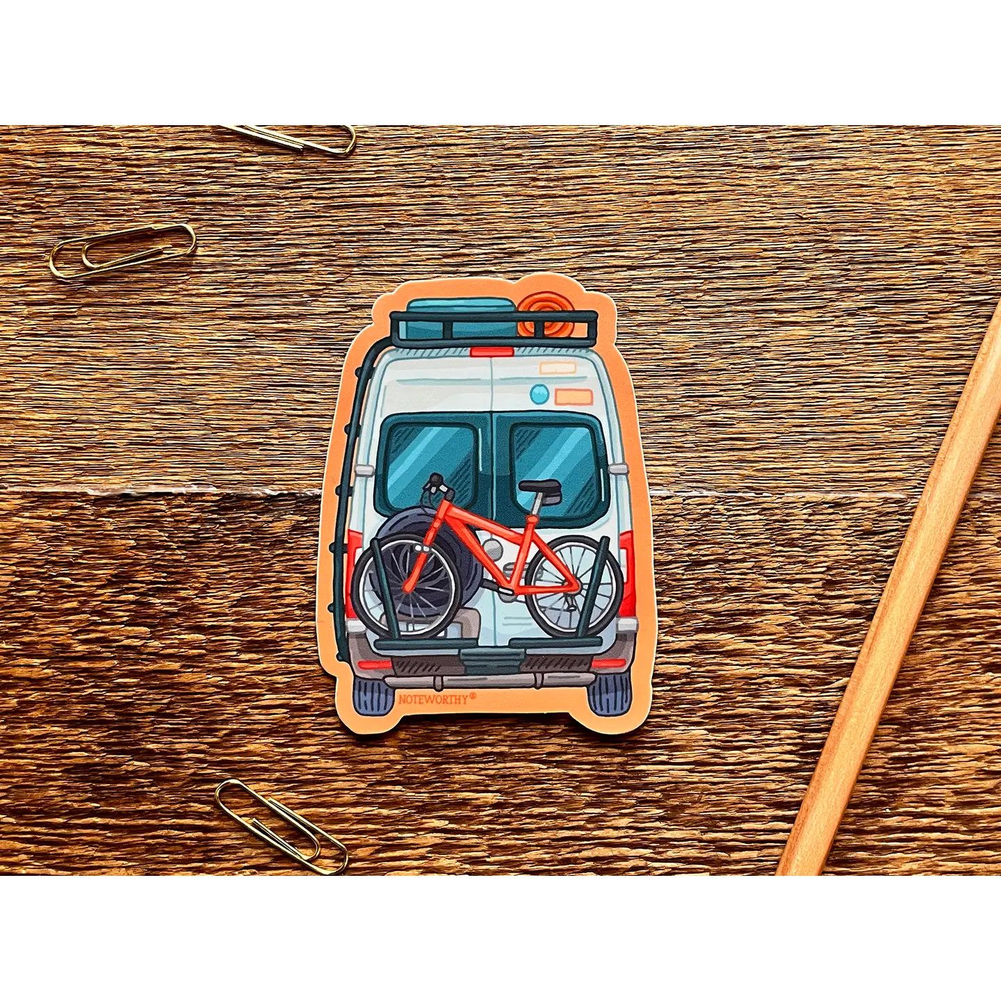 Van with Bike Sticker