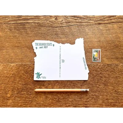 Letterpress Oregon State Postcard