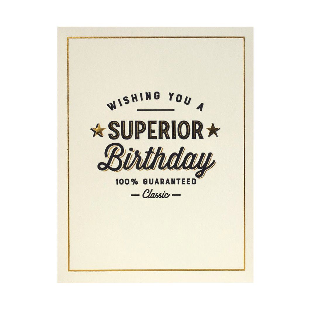 Superior Birthday Letterpress Card