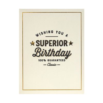 Superior Birthday Letterpress Card