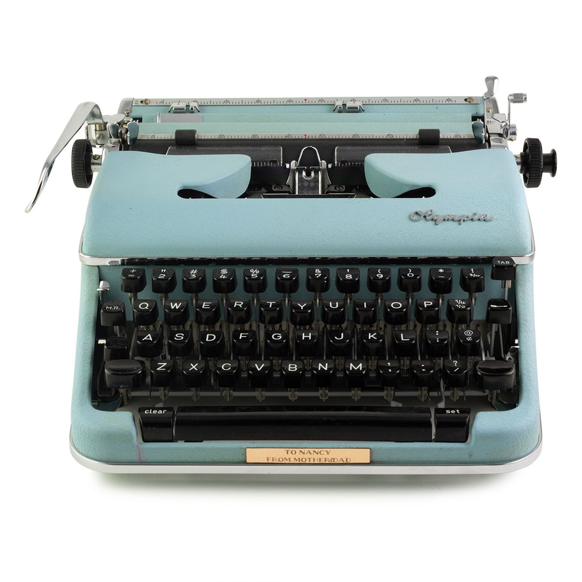 Olympia SM-3 Blue Vintage Typewriter (1961)