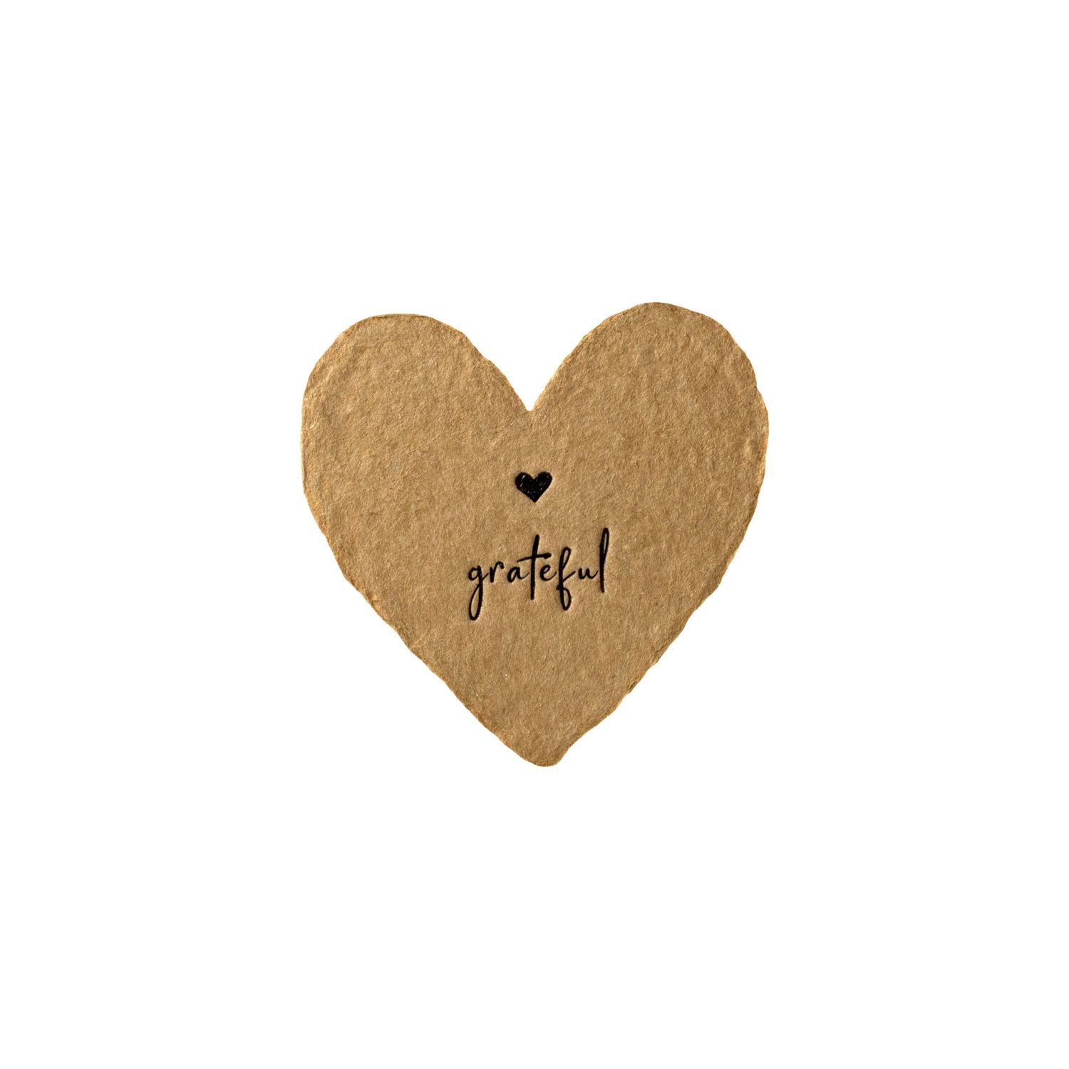 Grateful Letterpress Foiled Heart Enclosure, Size: Single