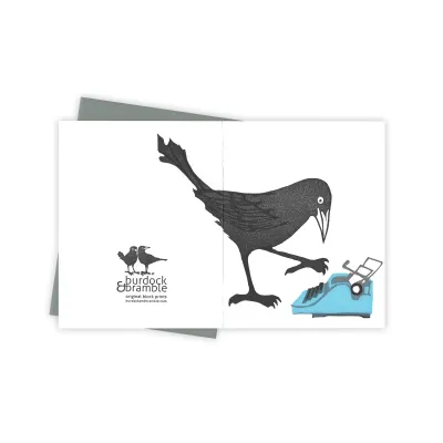 Hunt &amp; Peck Grackle Letterpress Card