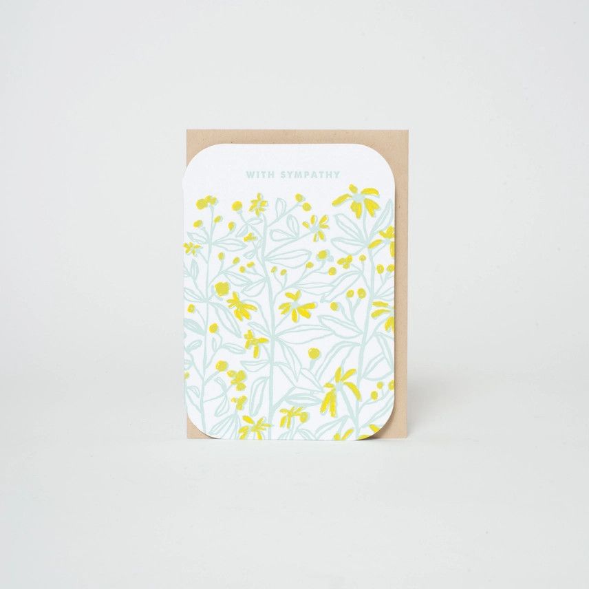 Floral Sympathy Letterpress Card
