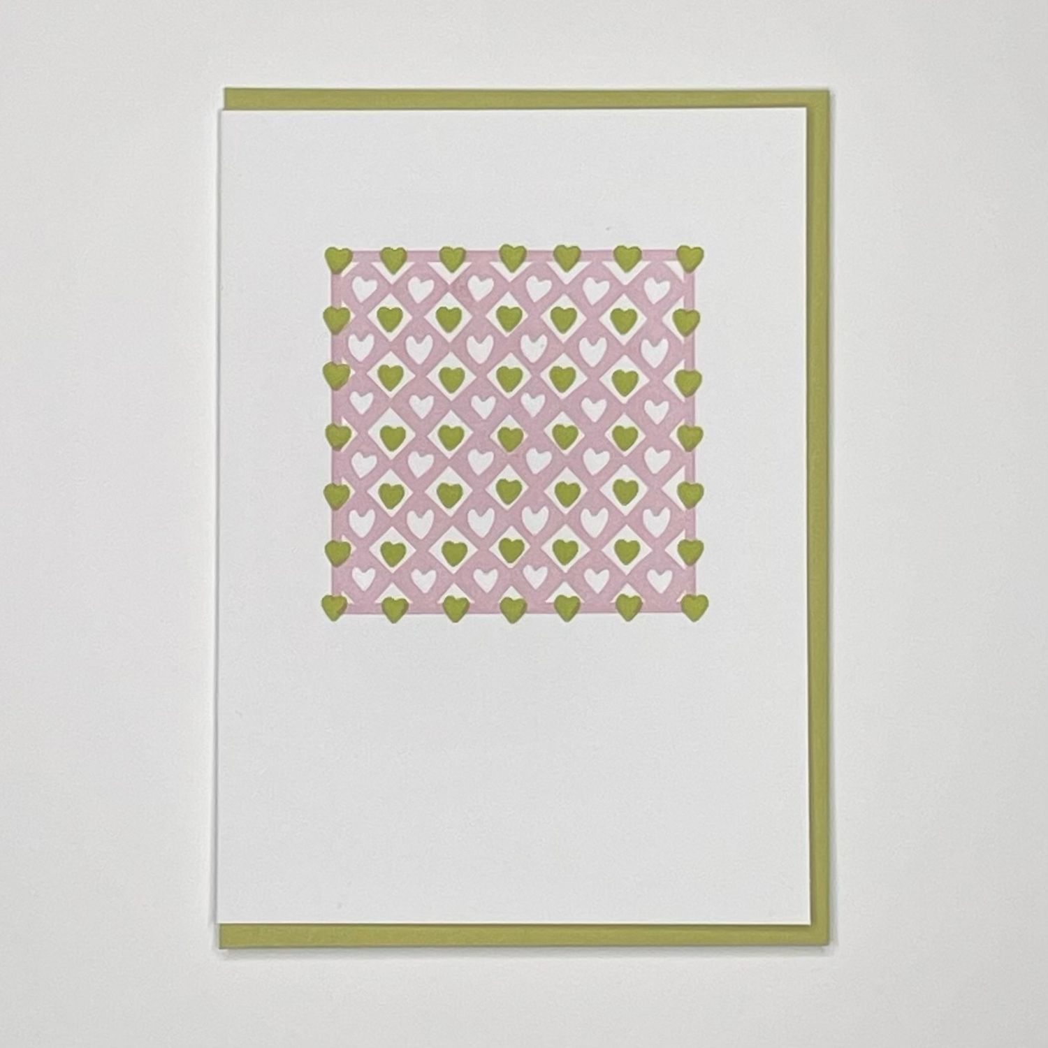 Harlequin Hearts Letterpress Greeting Card