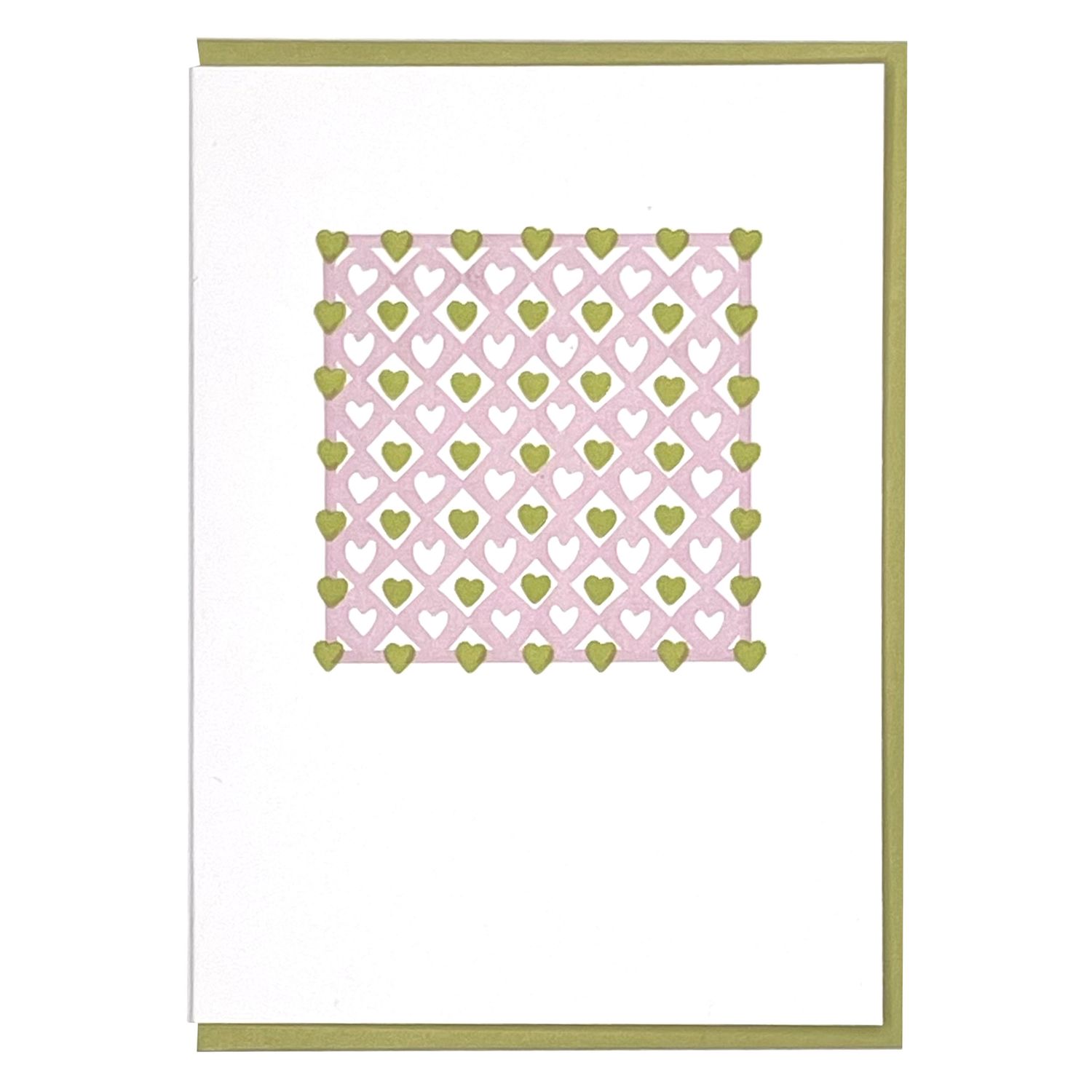 Harlequin Hearts Letterpress Greeting Card
