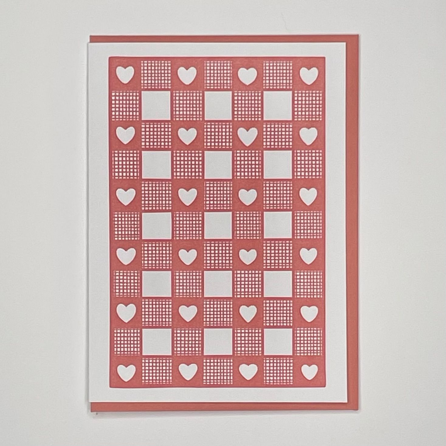 Heart Grid Letterpress Greeting Card