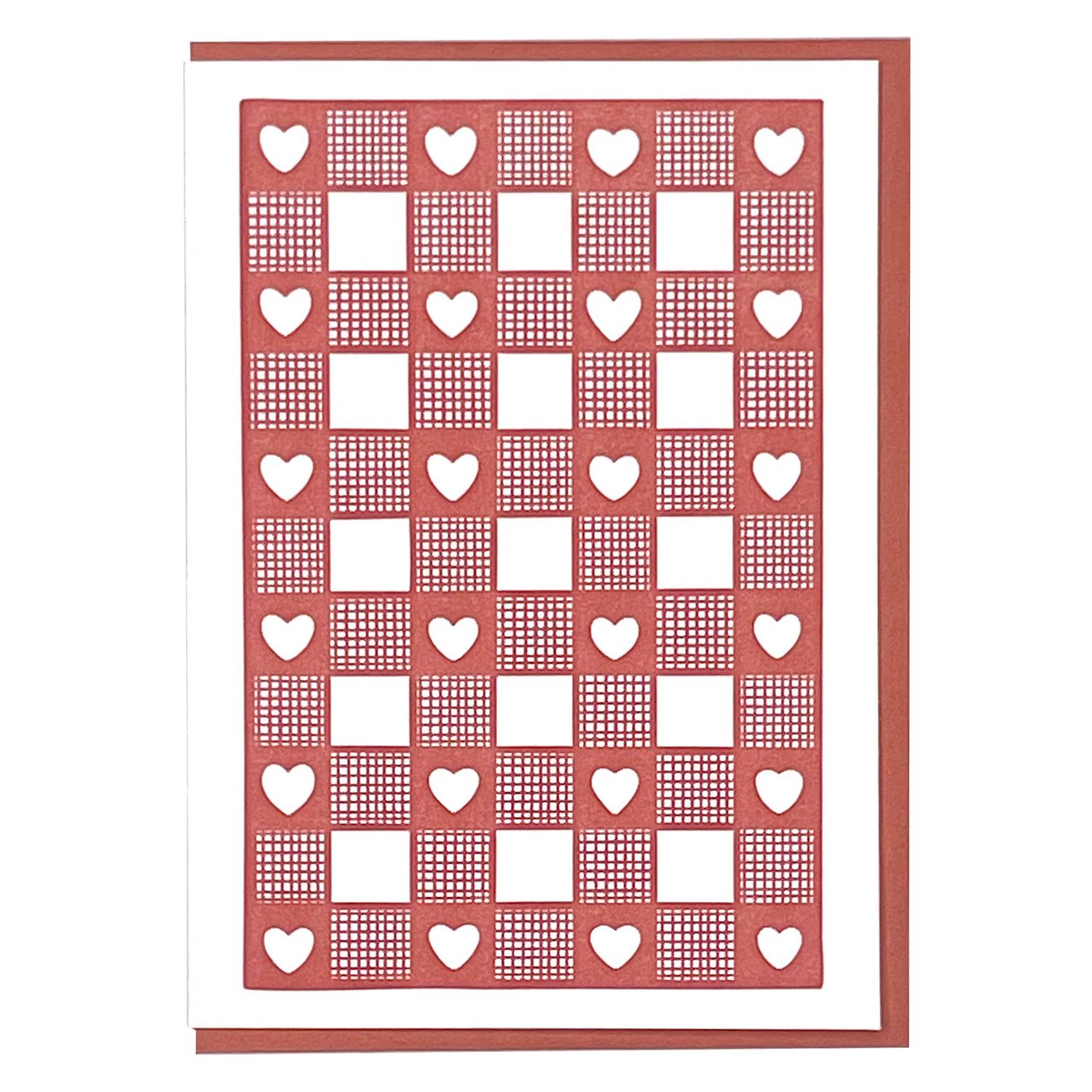 Heart Grid Letterpress Greeting Card