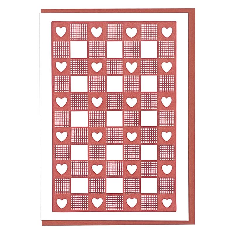Heart Grid Letterpress Greeting Card