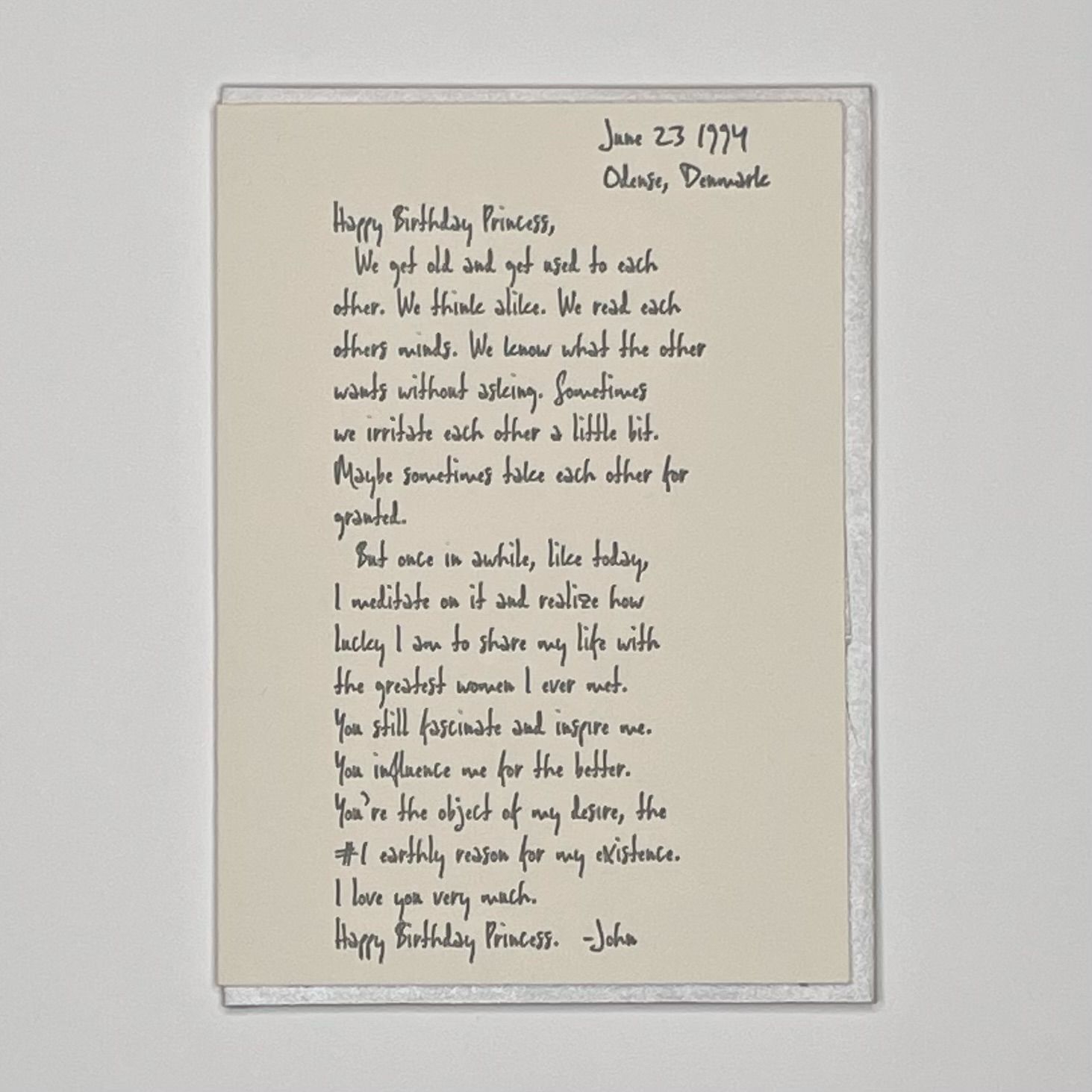 Letter To June Letterpress Greeting Card