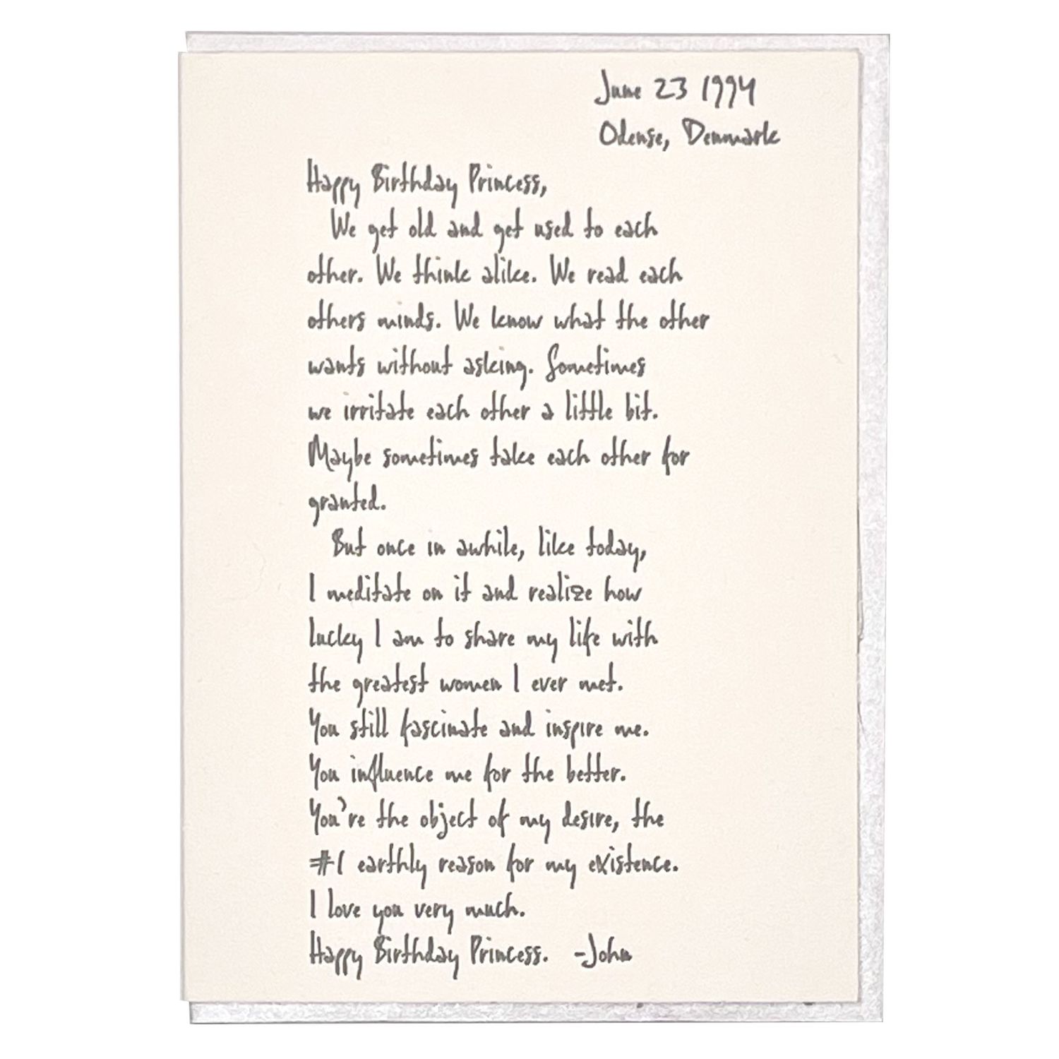 Letter To June Letterpress Greeting Card