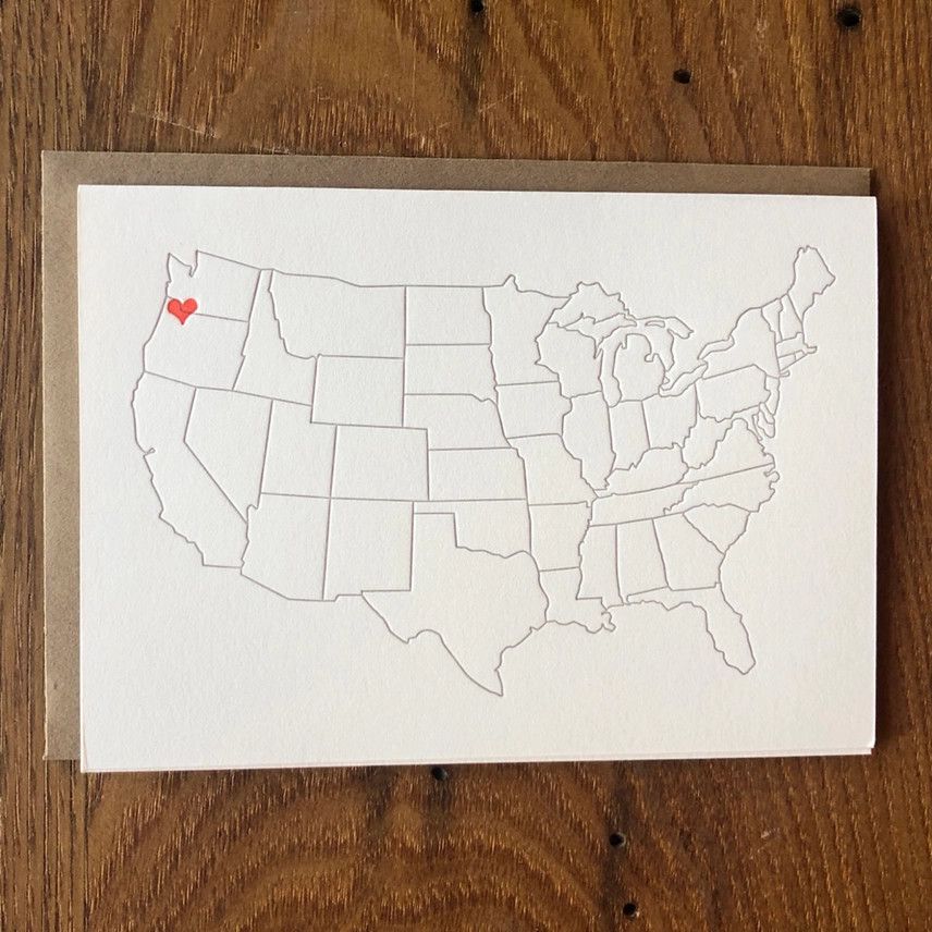 Heart Over Portland Letterpress Card (box of 6)
