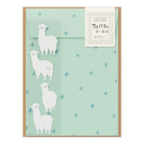 Midori Letter Set with Stickers 367 Alpaca B