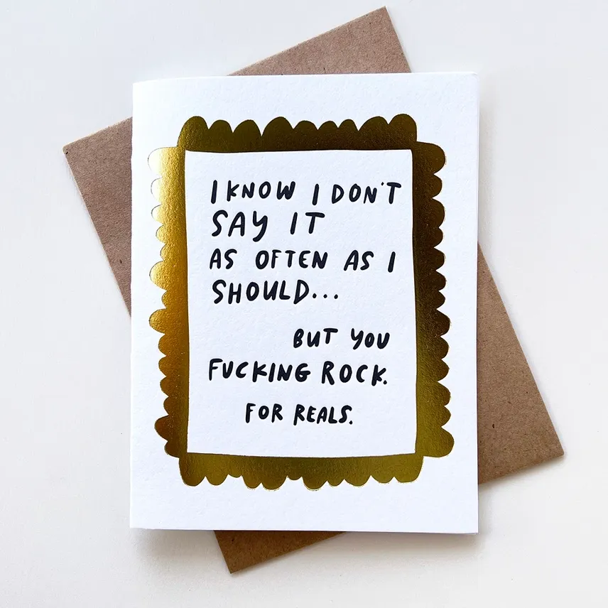Effing Rock Gold Foil Letterpress Card