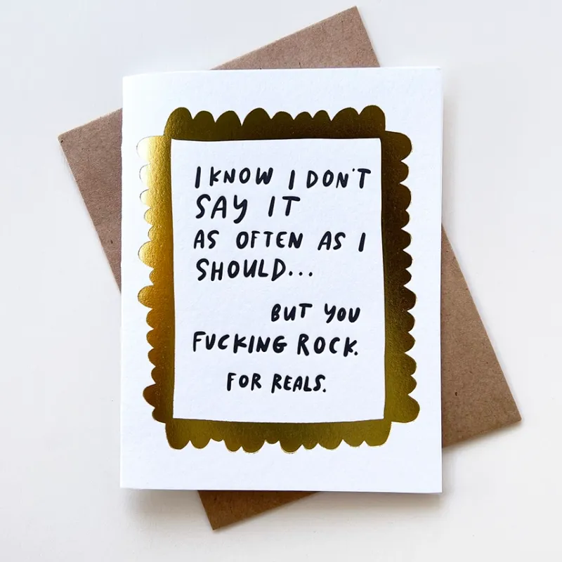 Effing Rock Gold Foil Letterpress Card