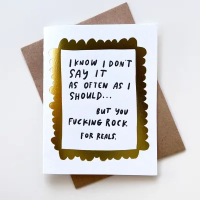 Effing Rock Gold Foil Letterpress Card