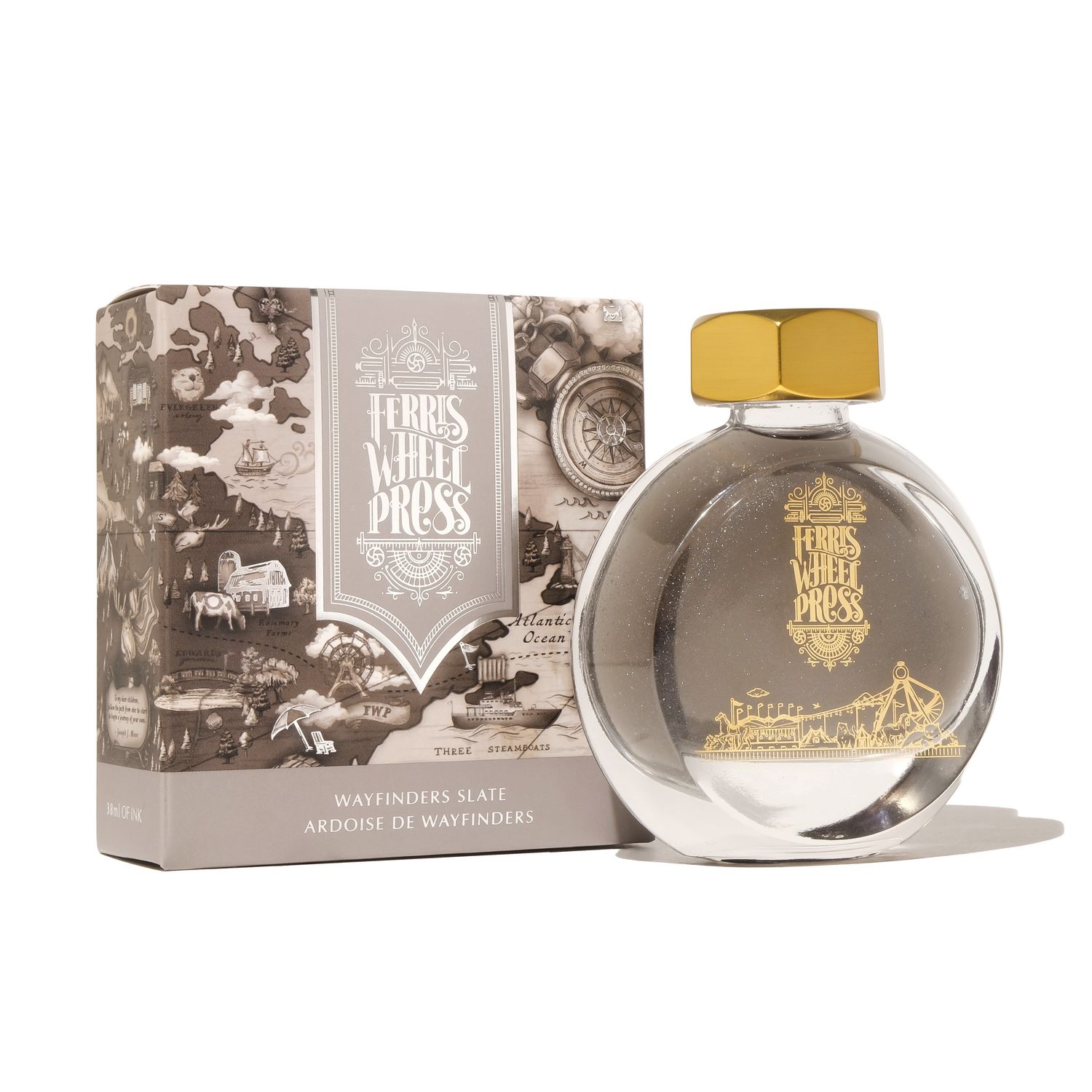 Ferris Wheel Press Wayfinders Slate Bottled Ink (38ml)