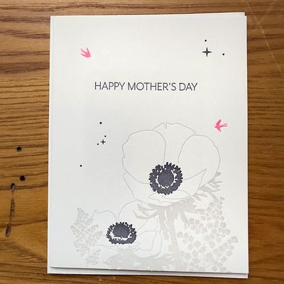 Happy Mother's Day Anemone Flower Letterpress Card